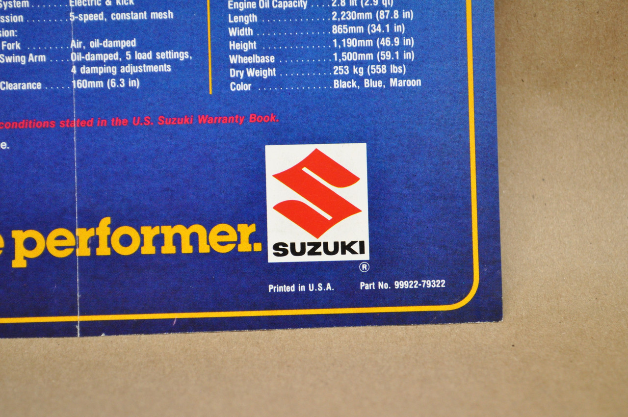 Vintage 1979 Suzuki GS850 G Motorcycle Sales Brochure Dealer Specs OEM