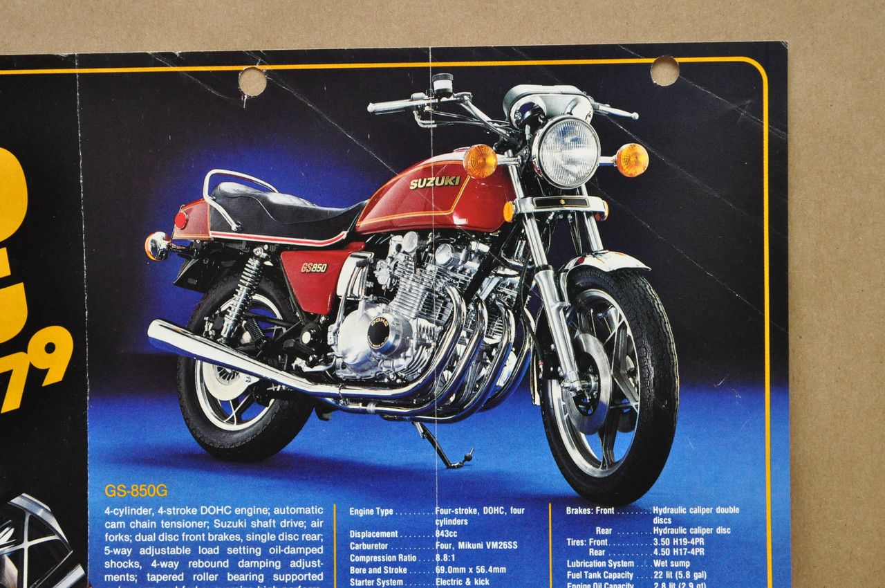 Vintage 1979 Suzuki GS850 G Motorcycle Sales Brochure Dealer Specs OEM