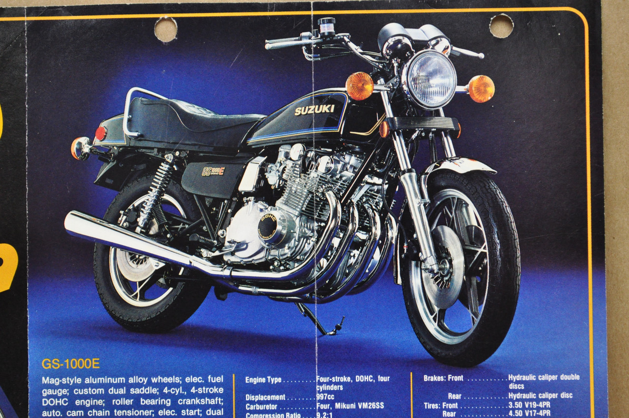 Vintage 1979 Suzuki GS1000 E Motorcycle Sales Brochure Dealer Specs OEM
