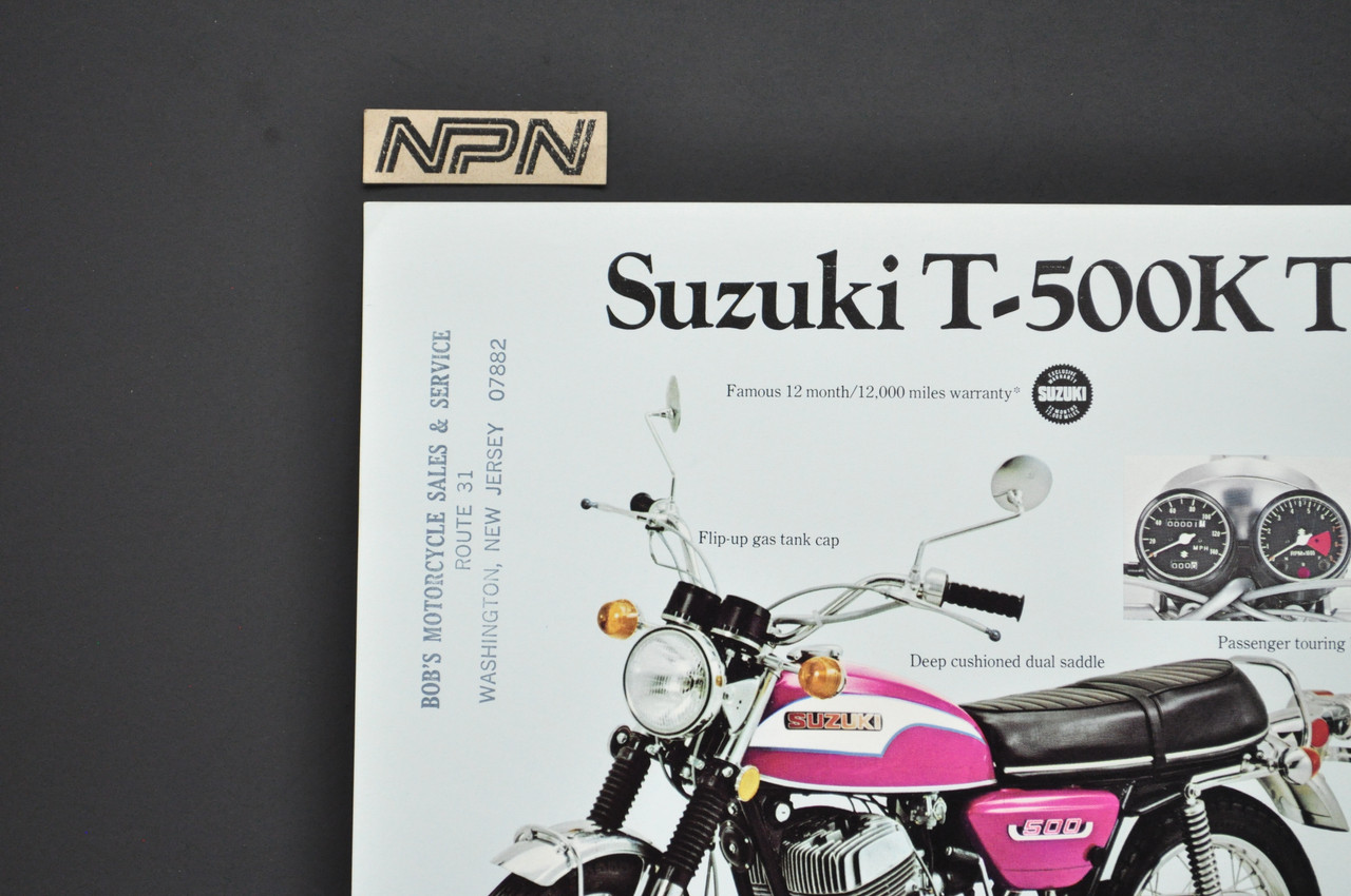 Vintage NOS 1973 Suzuki T500 K Titan GT185 K Adventurer Brochure Dealer Specs