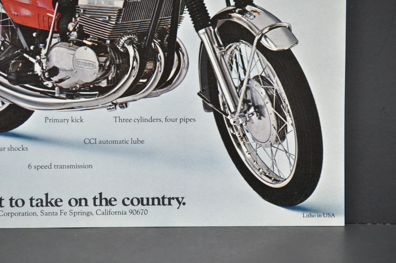 Vintage NOS 1972 Suzuki GT380 J Sebring T350 J Rebel Brochure Dealer Specs OEM