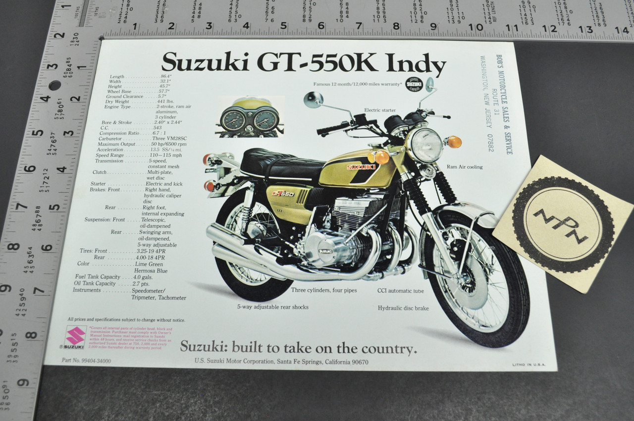 Vintage NOS 1973 Suzuki TS185 K Sierra TC125 K Prospector Brochure Dealer Specs OEM