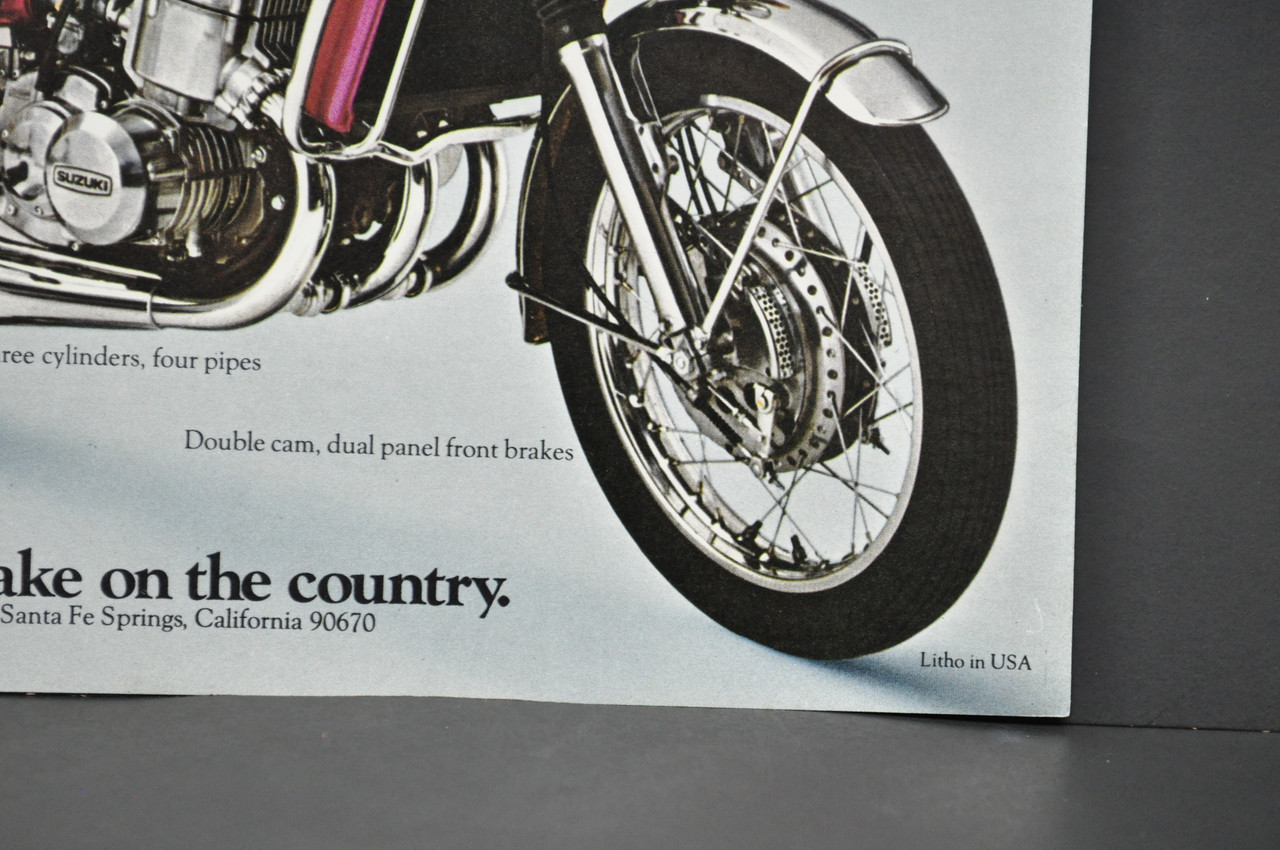 Vintage NOS 1972 Suzuki GT750 J LeMans GT550 J Indy Brochure Dealer Specs OEM