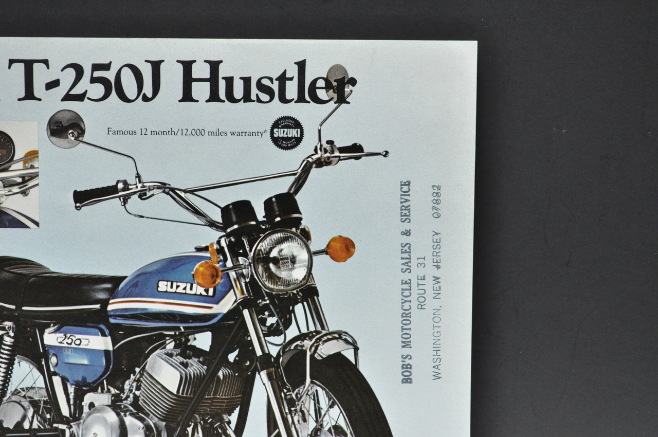 Vintage NOS 1972 Suzuki T500 J Titan T250 J Hustler Brochure Dealer Specs OEM