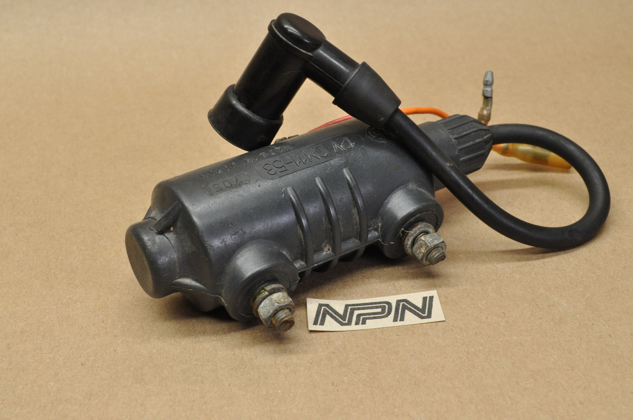 Vtg OEM Yamaha 1976-79 RD400 Ignition Coil w/ Spark Plug Wire 1A0-82310-10