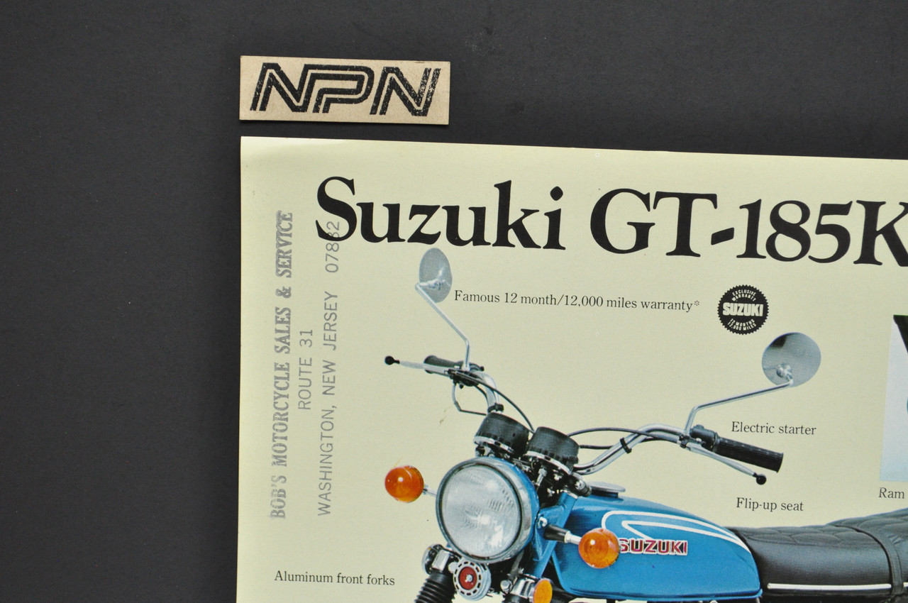 VTG NOS 1973 Suzuki GT185 K Adventurer T500 K Titan Brochure Dealer Specs OEM