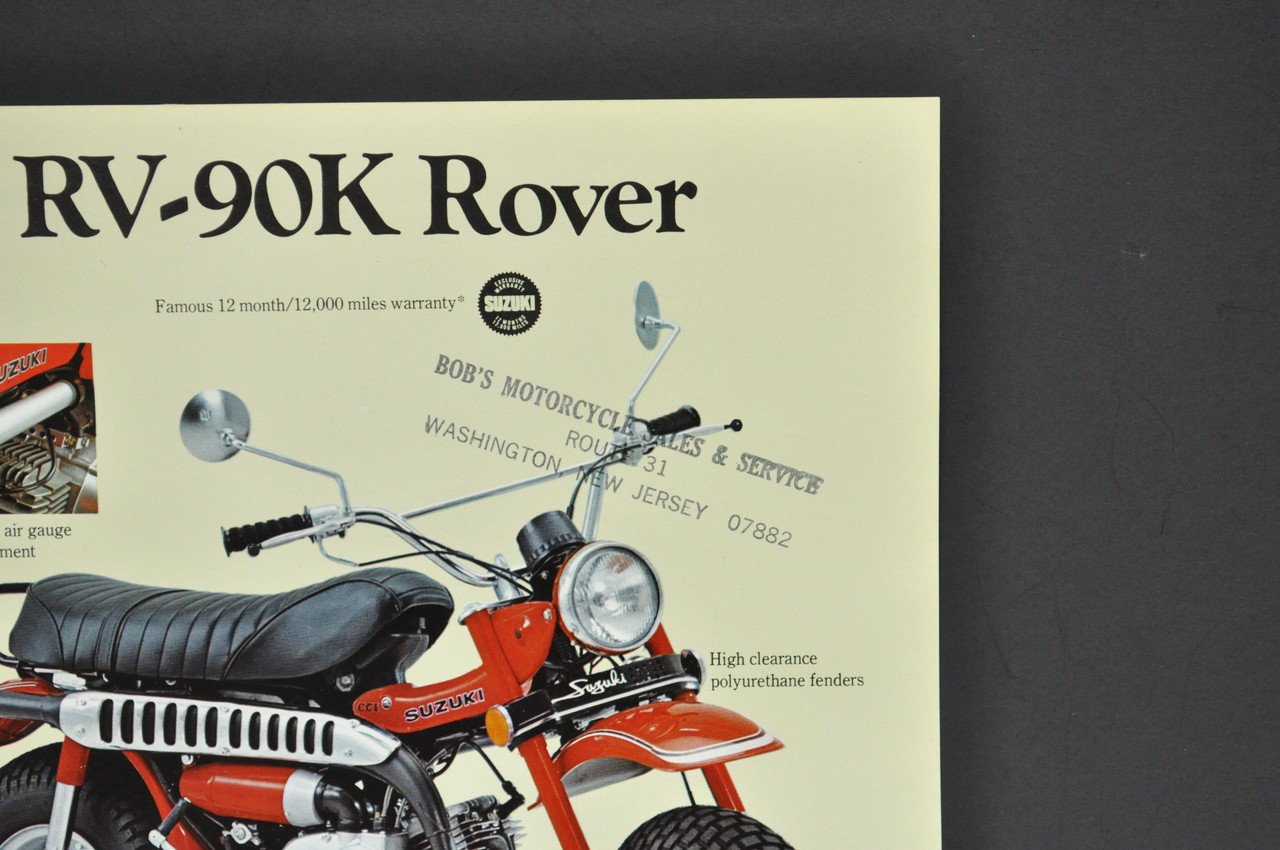 Vintage NOS 1973 Suzuki RV125 K Tracker RV90 K Rover Brochure Dealer Specs