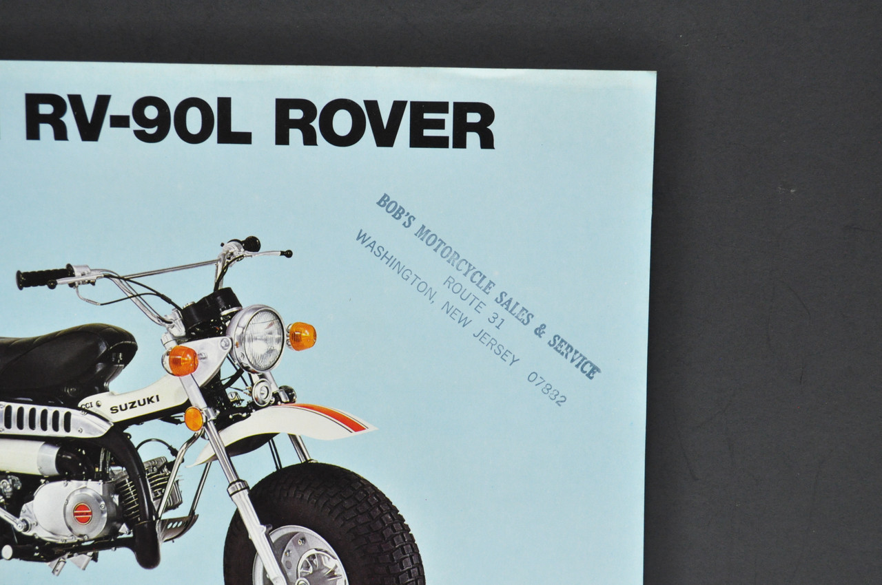 Vintage NOS 1974 Suzuki RV125 L Tracker RV90 L Rover Brochure Dealer Specs