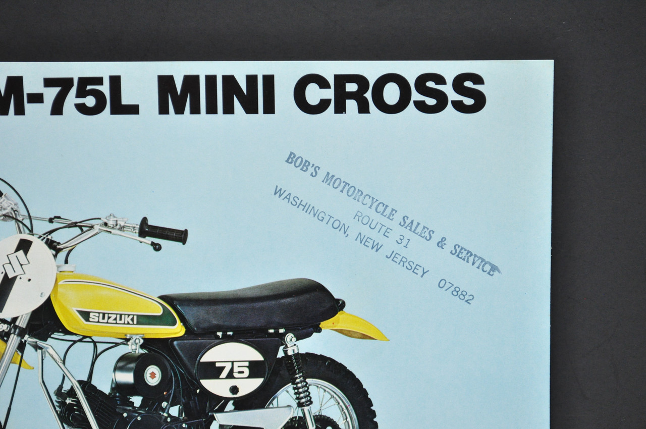 Vintage NOS 1974 Suzuki TM75 L Mini Cross TS50 L Gaucho Brochure Dealer Specs
