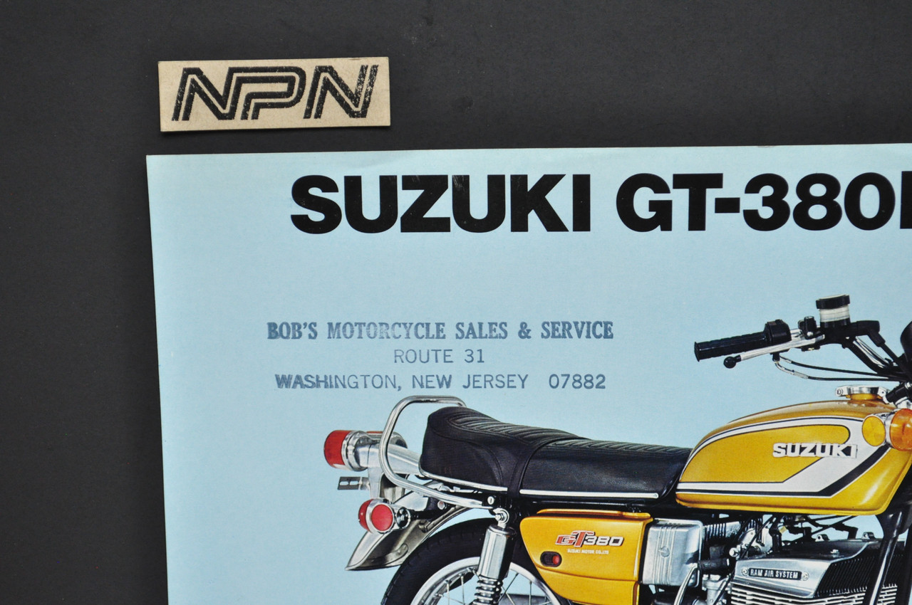 Vintage NOS 1974 Suzuki T500 L Titan GT380 L Sebring Brochure Dealer Specs OEM