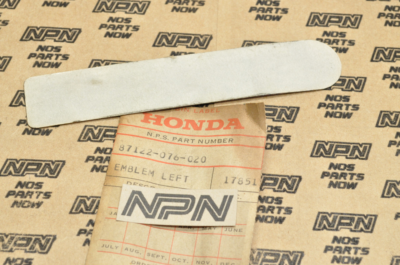 NOS Honda CT90 K1 Left Side Main Cover Emblem Badge Decal 87122-076-020