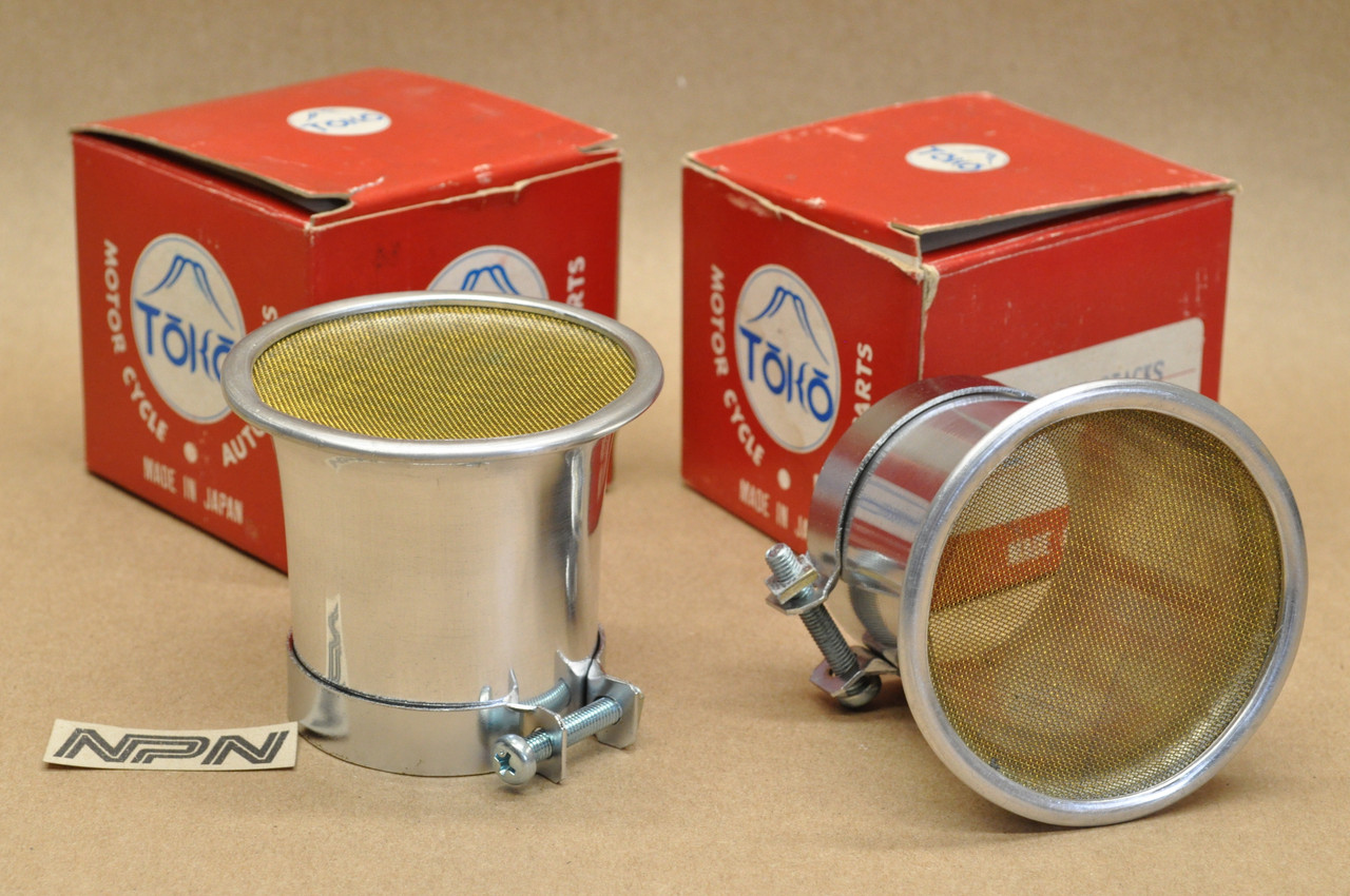NOS Honda CB350 CB450 Set of 2 Toko Carburetor Velocity Stacks
