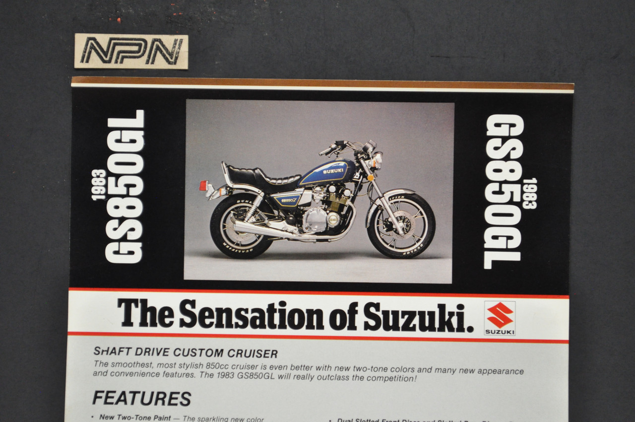 Vintage NOS 1983 Suzuki GS750 ES Motorcycle Brochure Dealer Spec Sheet OEM