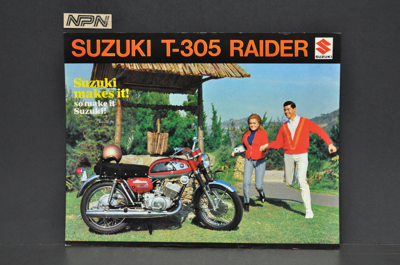 Vintage NOS 1968 Suzuki T305 Raider Motorcycle Brochure Dealer Specs OEM