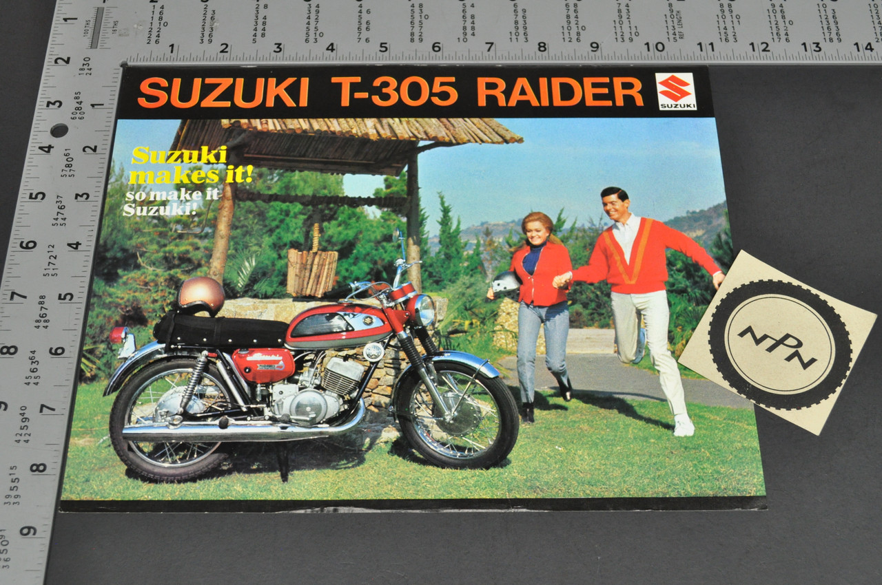 Vintage NOS 1968 Suzuki T305 Raider Motorcycle Brochure Dealer Specs OEM