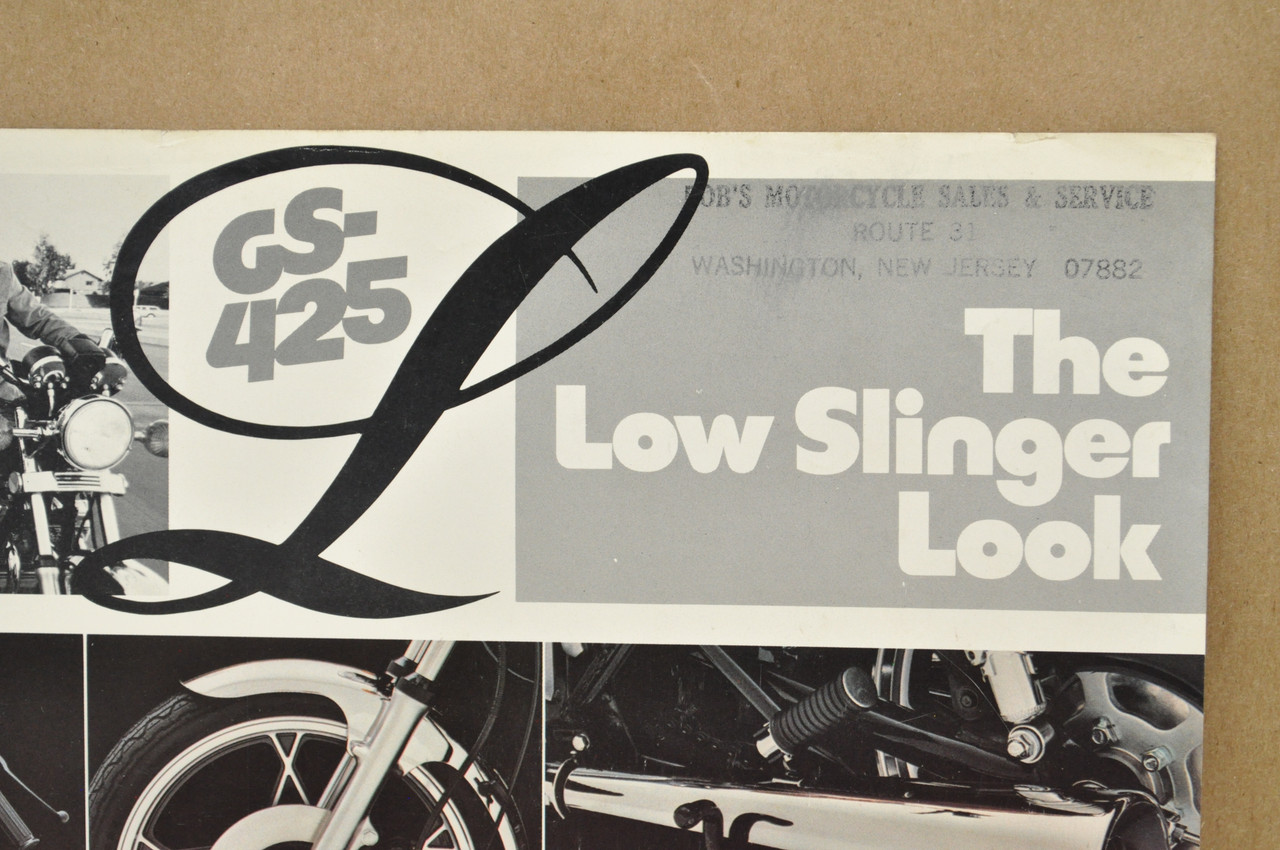 Vintage NOS 1979 Suzuki GS425 L Low Slinger Motorcycle Brochure Dealer Specs
