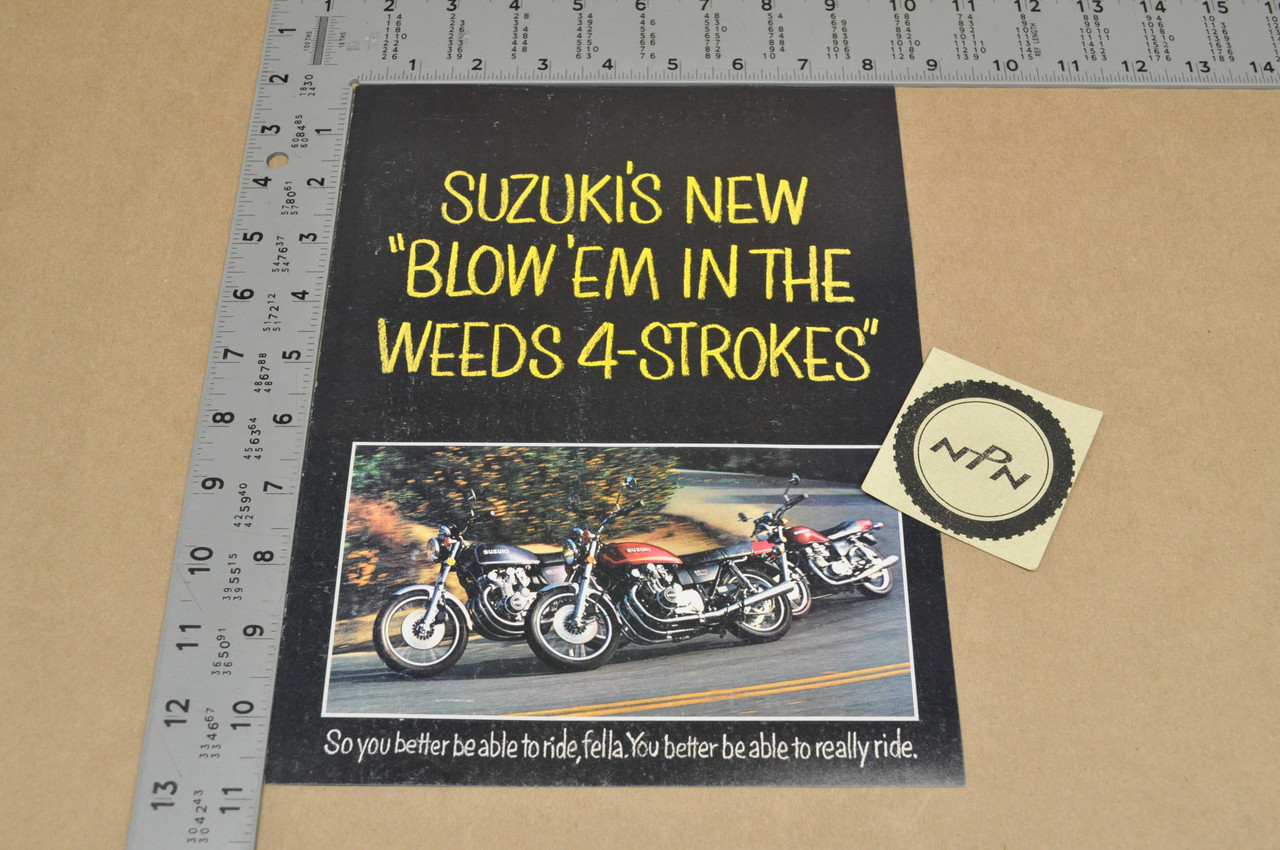 Vintage NOS 1976 Suzuki GS750 GS550 GS400 Sales Brochure OEM Dealer Motorcycle