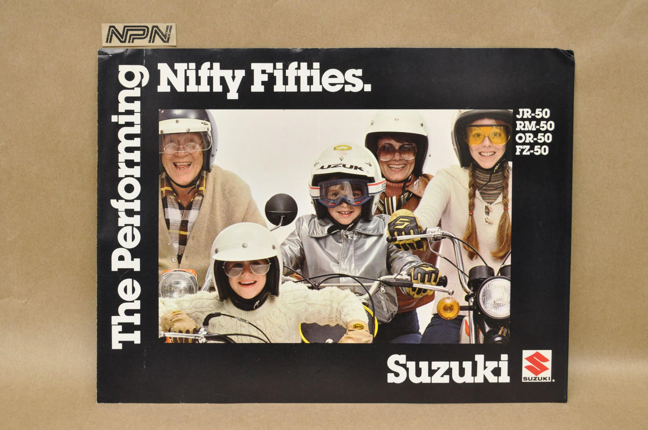 Vintage NOS 1979 Suzuki JR50 RM50 OR50 FZ50 Motorcycle Brochure OEM Sales Spec