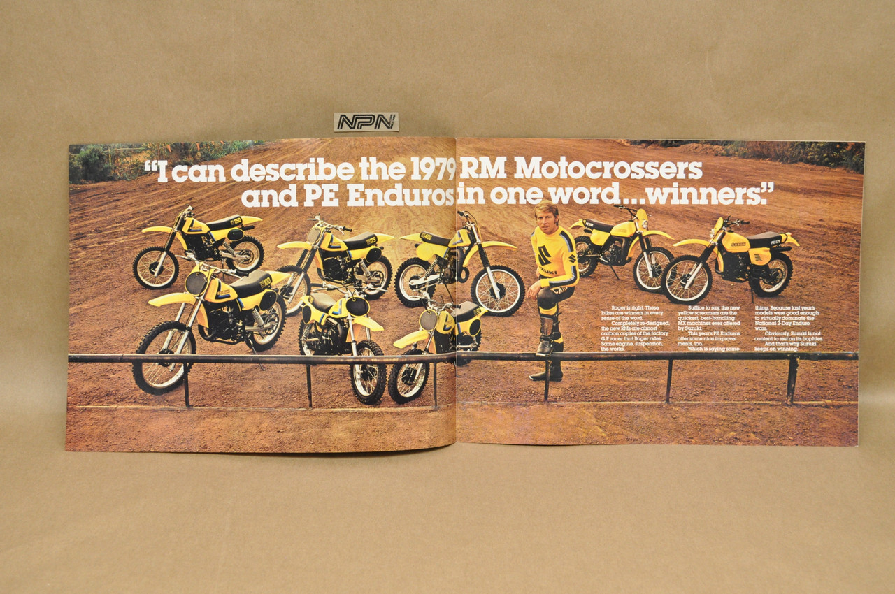 Vintage NOS 1979 Suzuki RM125 RM250 PE175 Motorcycle Brochure OEM Sales Specs