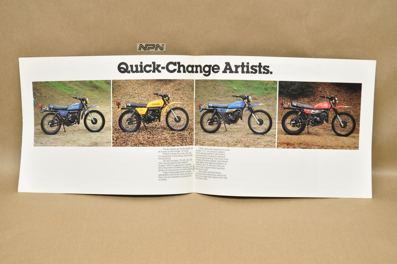 VTG 1979 Suzuki Playbikes Dealer Sales Brochure DS80 TS125 TS250 DR370 SP370 OEM