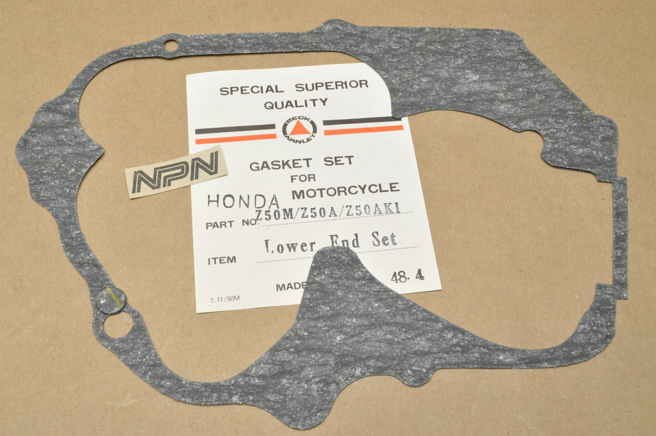 NOS Honda Z50 A K0-K1 Z50R Beck Arnley Lower Bottom End Gasket Kit 06111-045-010