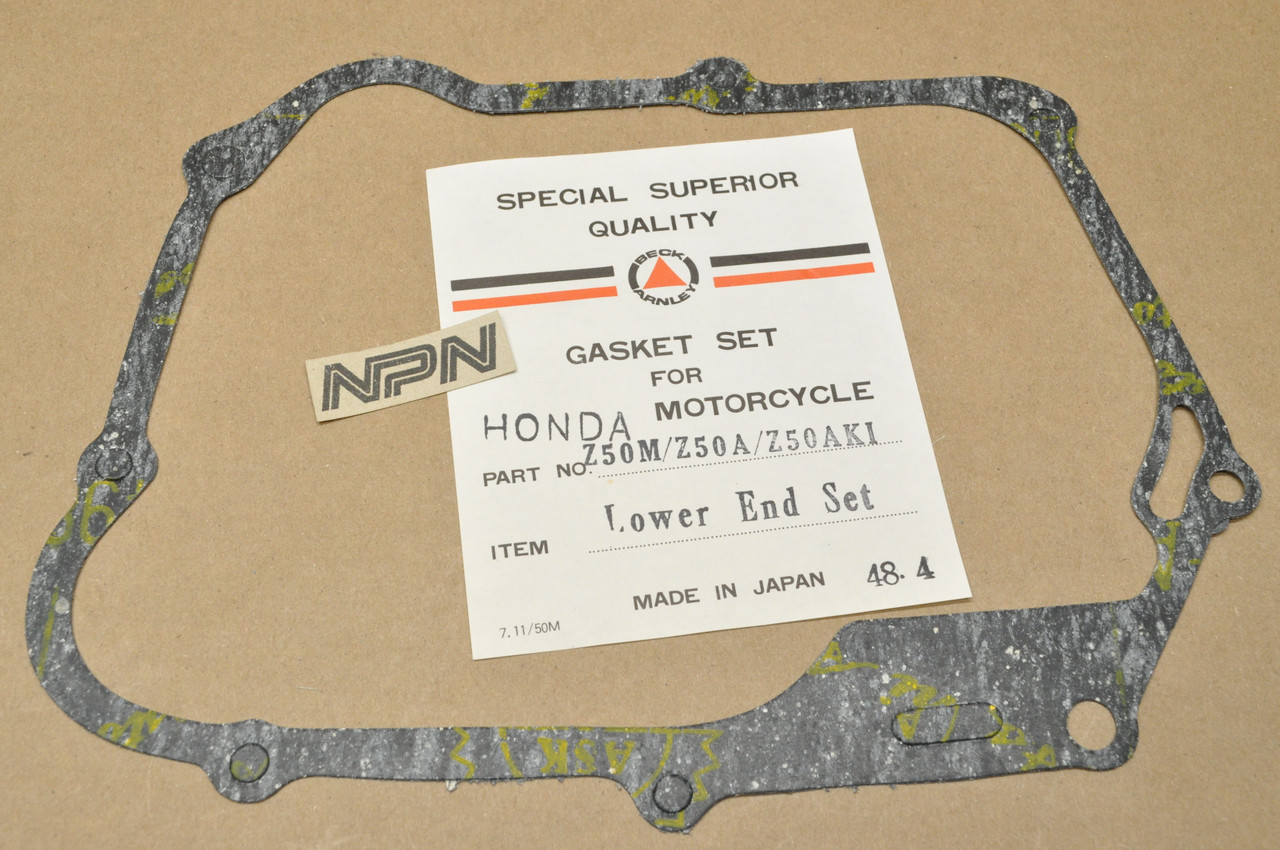 NOS Honda Z50 A K0-K1 Z50R Beck Arnley Lower Bottom End Gasket Kit 06111-045-010
