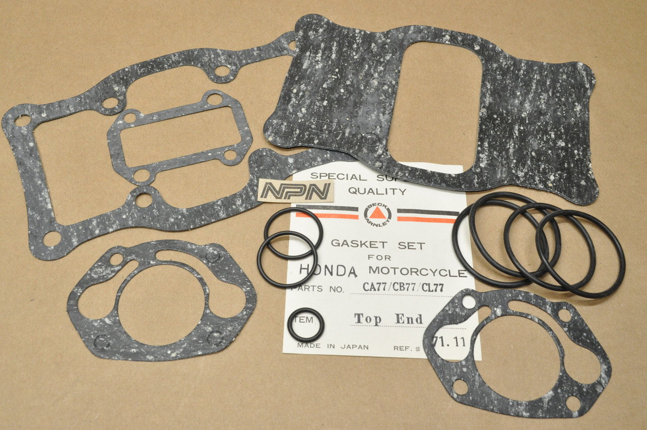 NOS Honda CA77 CB77 CL77 Beck Top End Gasket O-Ring Incomplete Kit 06110-275-000
