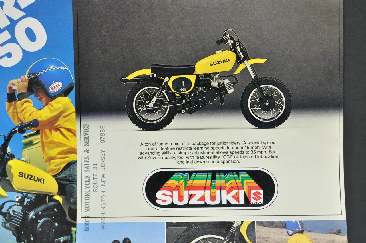 Vintage NOS 1978 Suzuki JR50 Brochure OEM Dealer Specs Mini Bike Motocross OEM