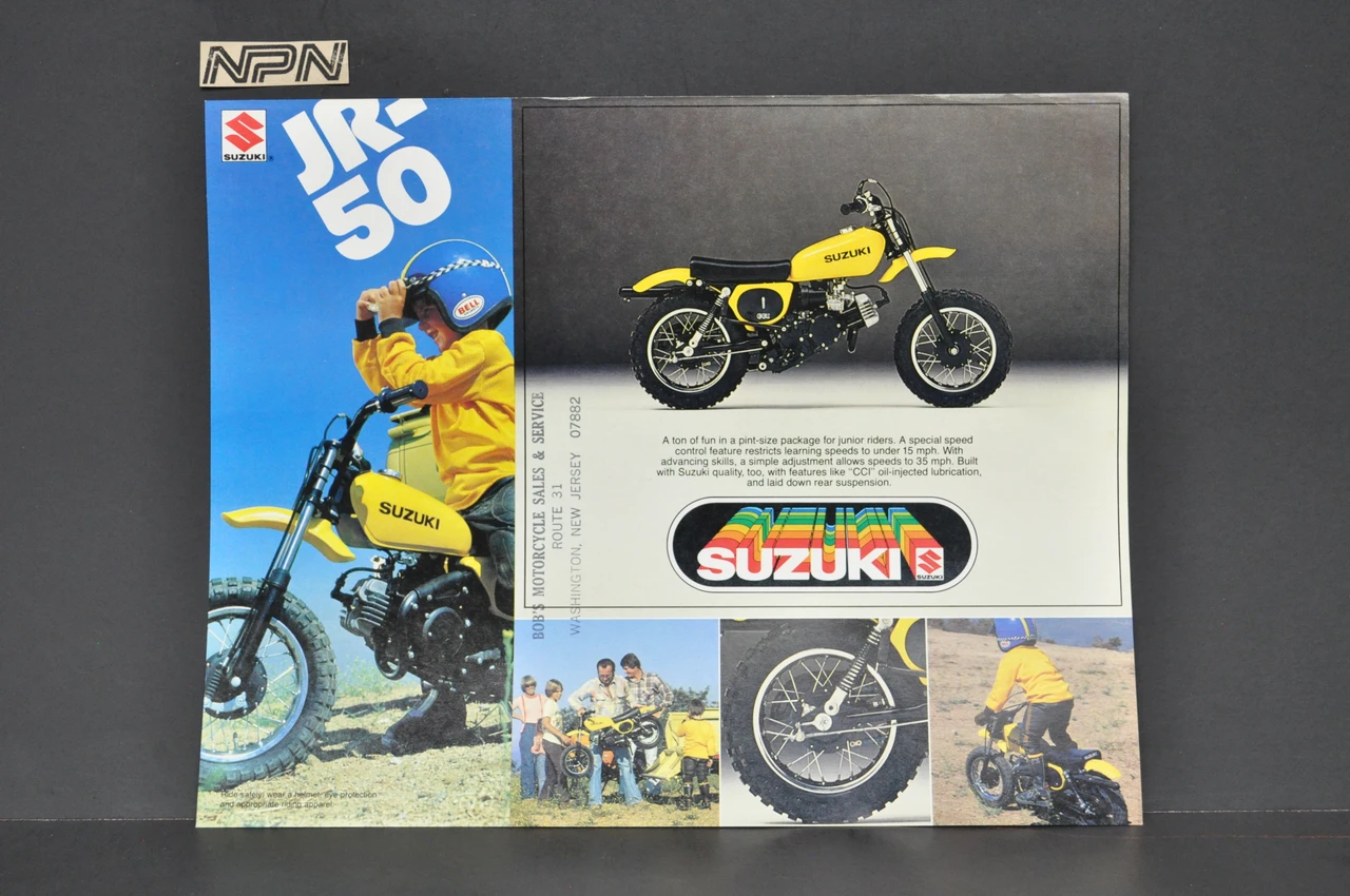 Vintage NOS 1978 Suzuki JR50 Brochure OEM Dealer Specs Mini Bike Motocross OEM