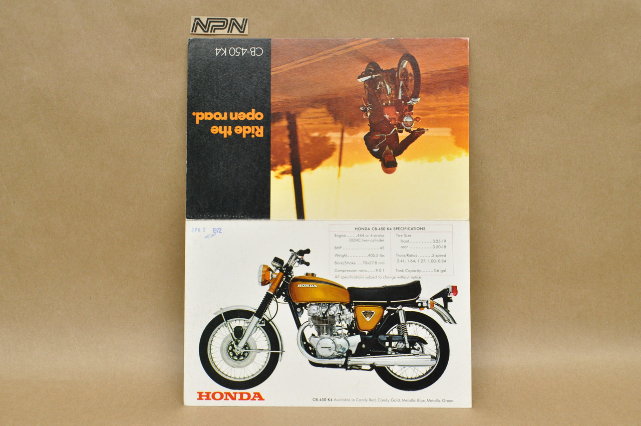 Vintage NOS 1971 Honda CB450 K4 Super Sport 450 Brochure OEM Dealer Specs