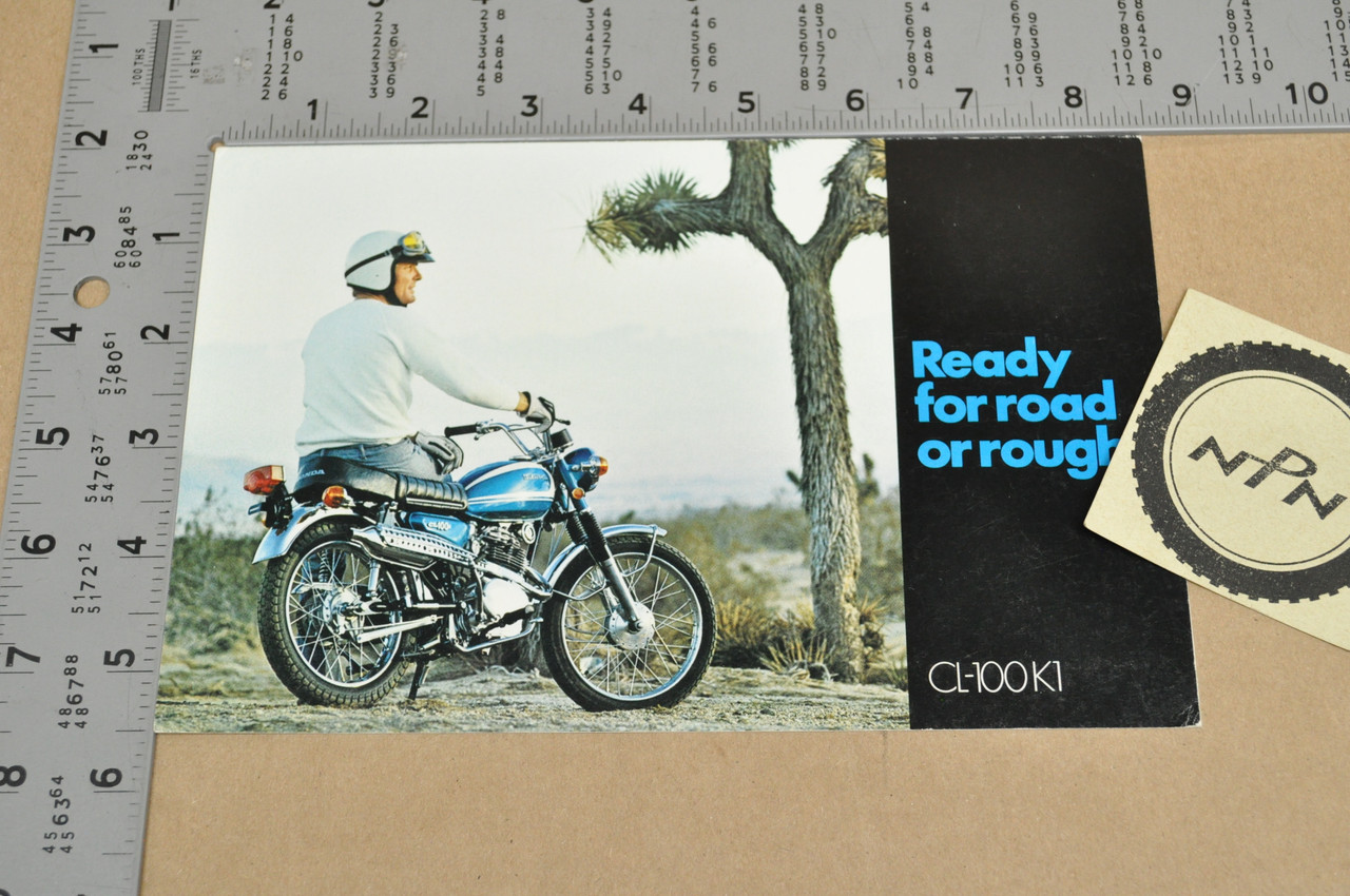 Vintage NOS 1971 Honda CL100 K1 Scrambler 100 Brochure OEM Dealer Specs