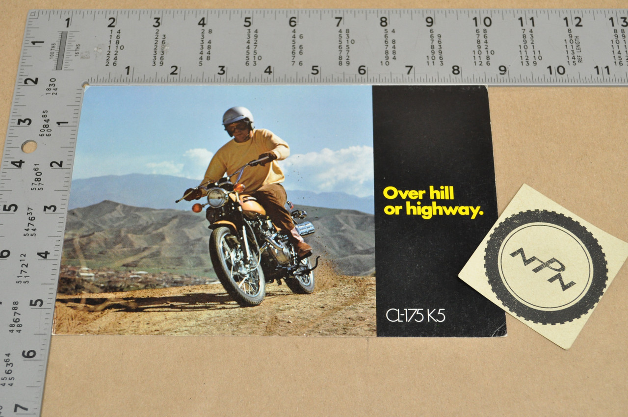 Vintage NOS 1971 Honda CL175 K5 Scrambler 175 Brochure OEM Dealer Specs