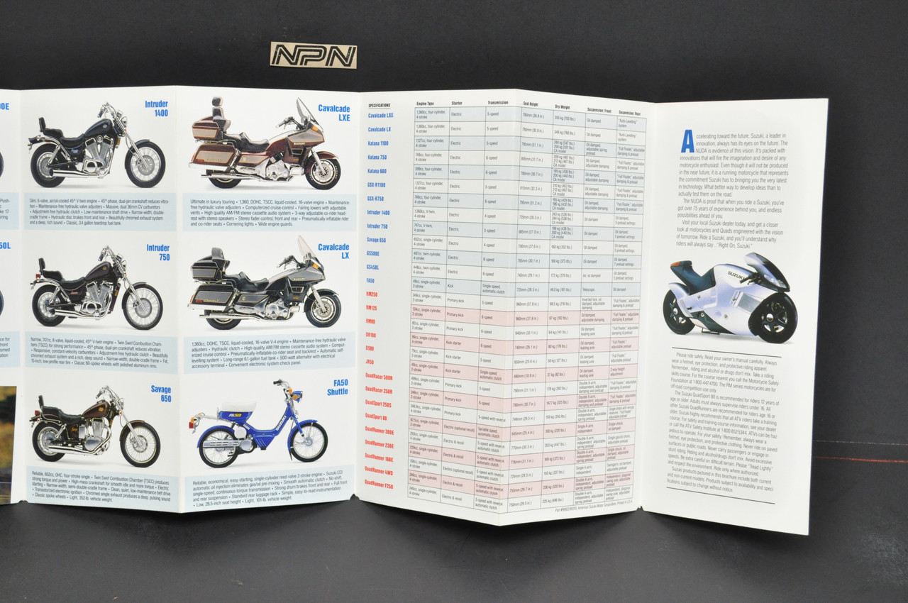 VTG NOS 1989 Suzuki Full Line Brochure RM DR DS JR QuadRunner OEM Dealer Sales