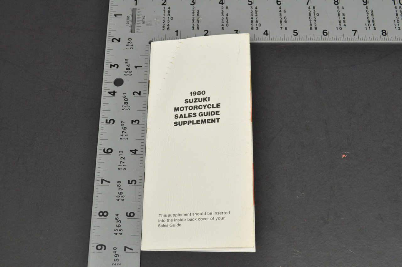 Vintage NOS 1980 Suzuki Motorcycle Sales Guide SUPPLEMENT RS250 GN400 X GN400 T