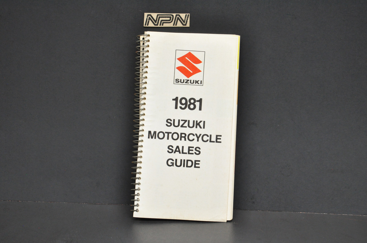 Vintage NOS 1981 Suzuki Motorcycle Sales Guide GS1100 E RM250 RM125 PE400 DR500