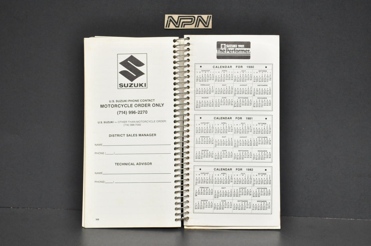 Vintage NOS 1981 Suzuki Motorcycle Sales Guide GS1100 E RM250 RM125 PE400 DR500