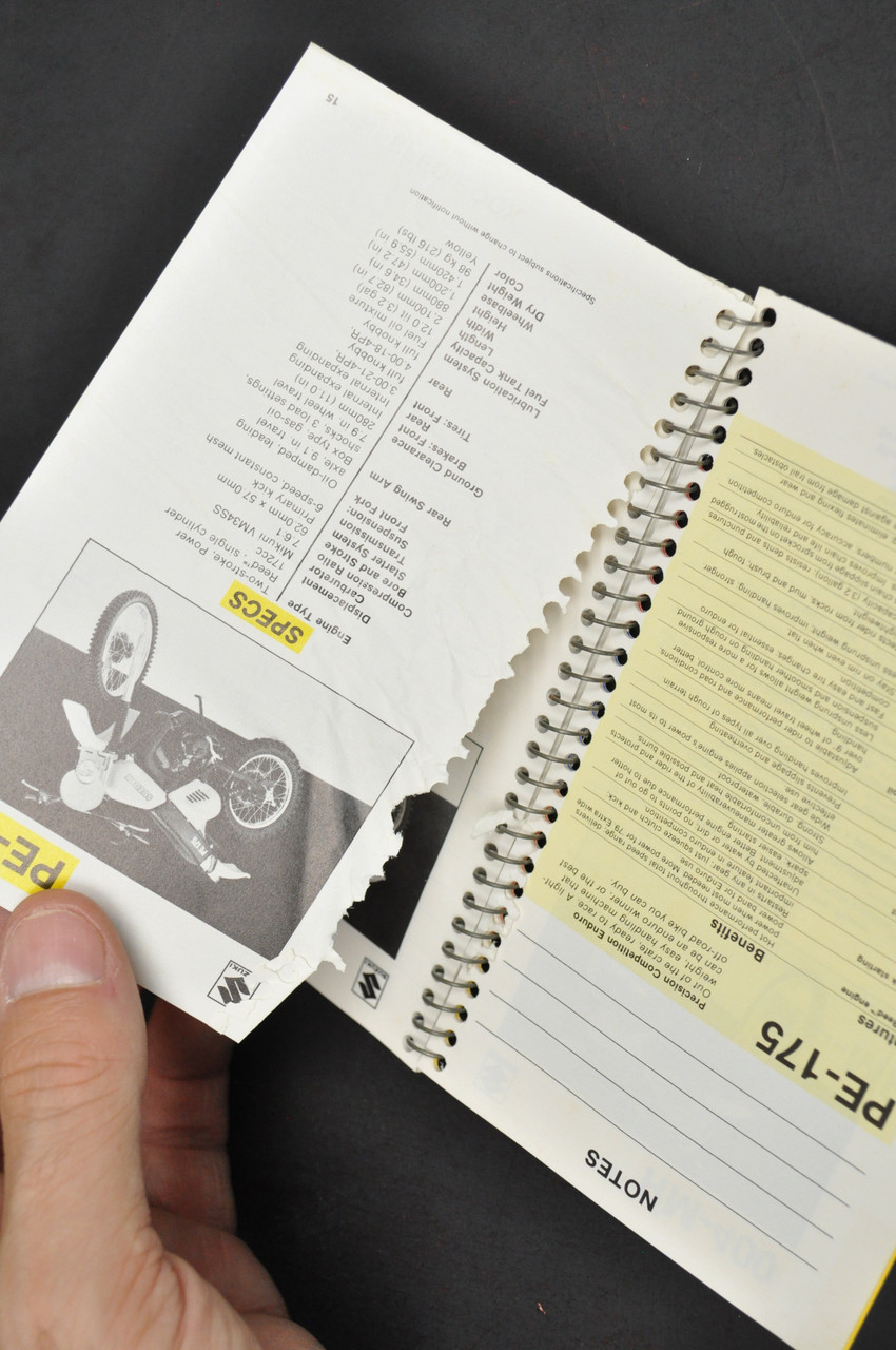 Vintage 1979 Suzuki Motorcycle Mini-Spec Book Dealer Sales Reference Guide