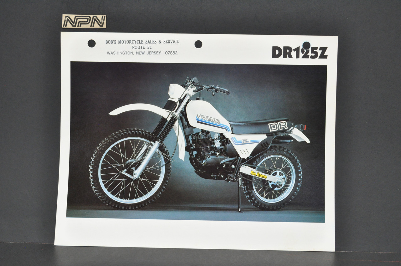 Vintage NOS 1982 Suzuki DR125 Z Motorcycle Brochure Dealer Spec Sheet OEM
