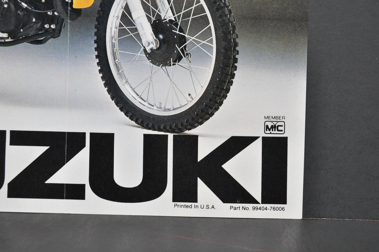 Vintage NOS 1976 Suzuki RM125 Motorcycle Brochure Motocross Specs Dealer Stamp