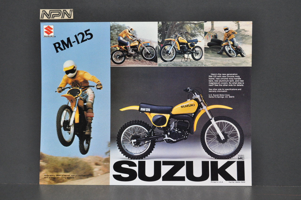 Vintage NOS 1976 Suzuki RM125 Motorcycle Brochure Motocross Dealer Specs OEM