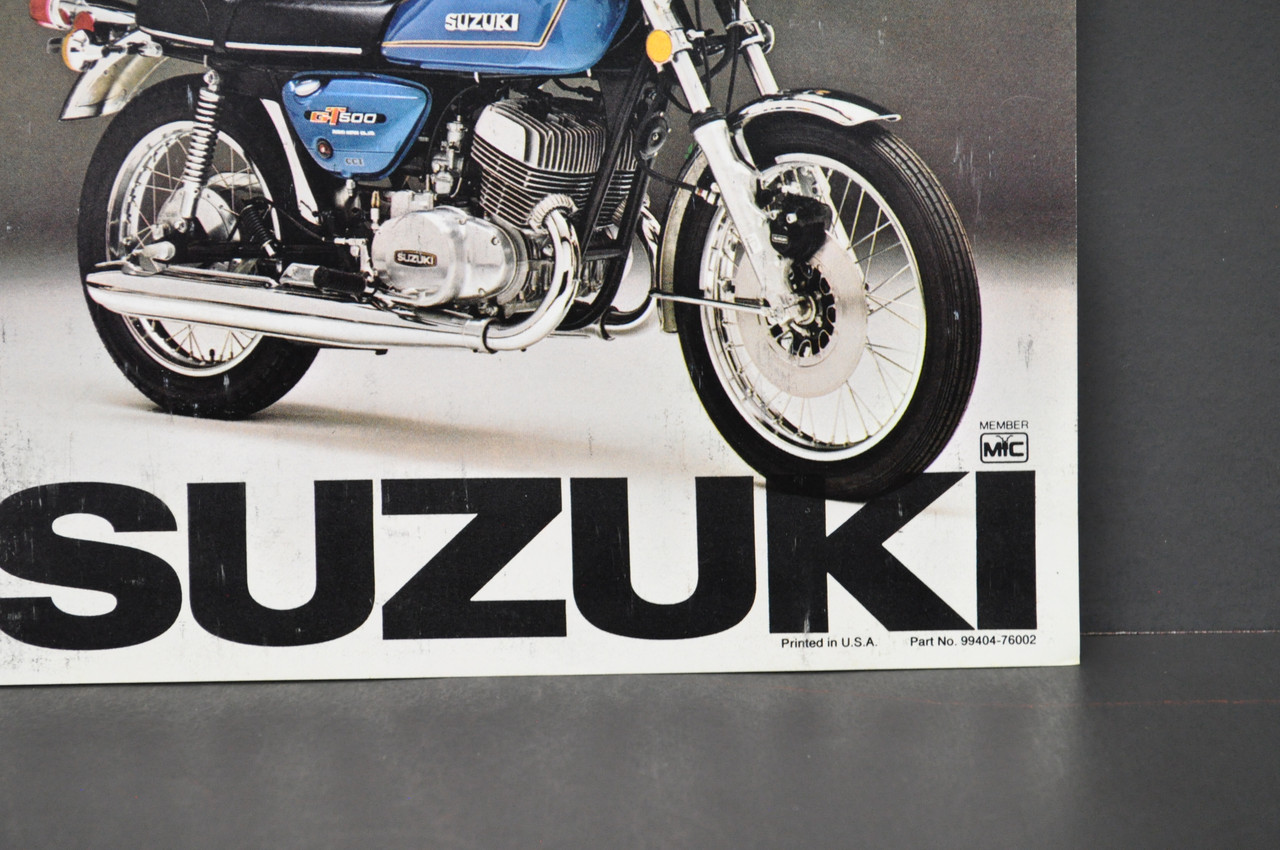 Vintage NOS 1976 Suzuki GT380 Sebring GT500 Titan Brochure Dealer Specs OEM