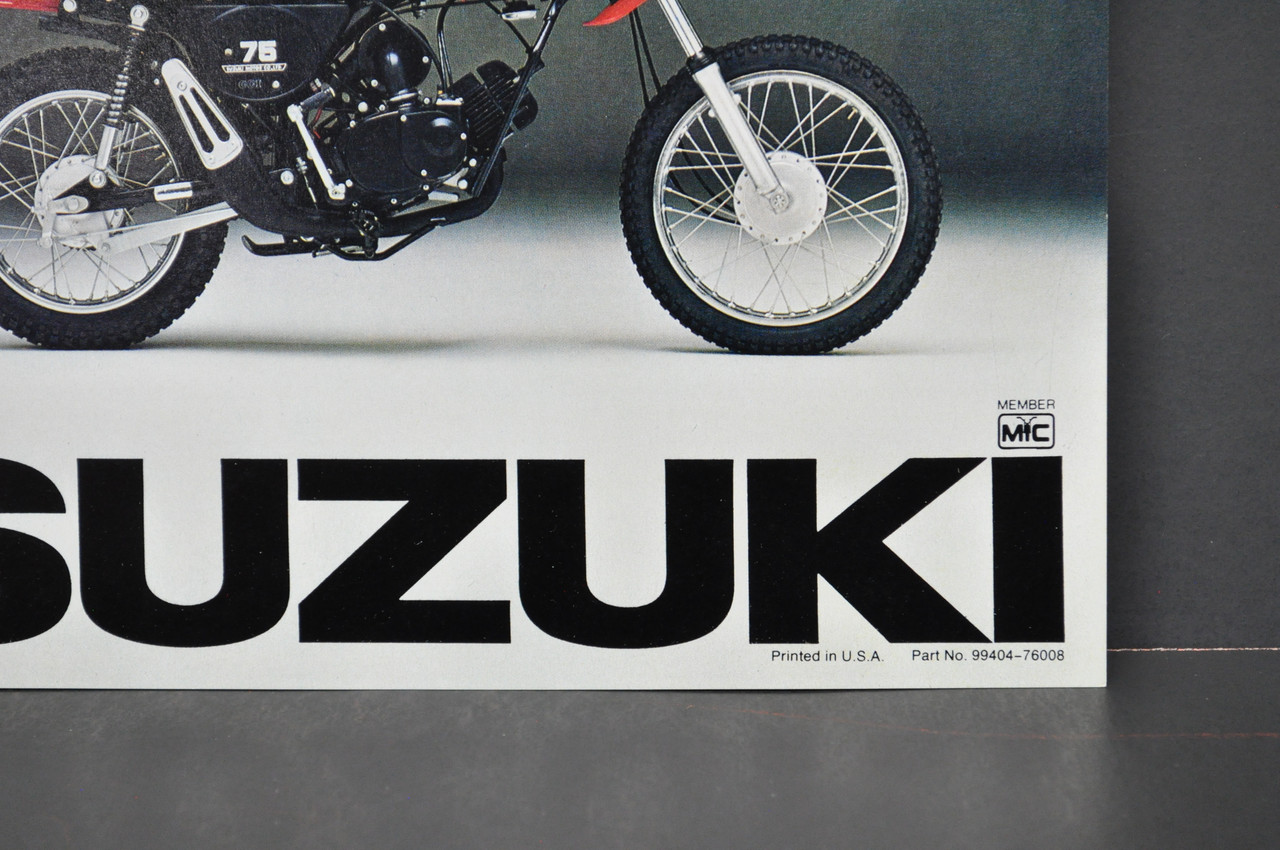 Vintage NOS 1976 Suzuki TS75 Colt Motorcycle Brochure Dealer Specs OEM