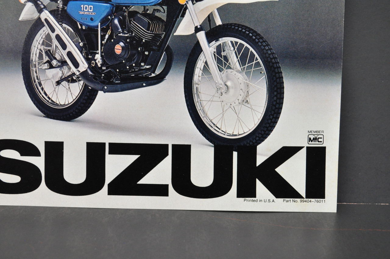 Vintage NOS 1976 Suzuki TC100 Blazer TS100 Honcho Brochure Dealer Specs OEM