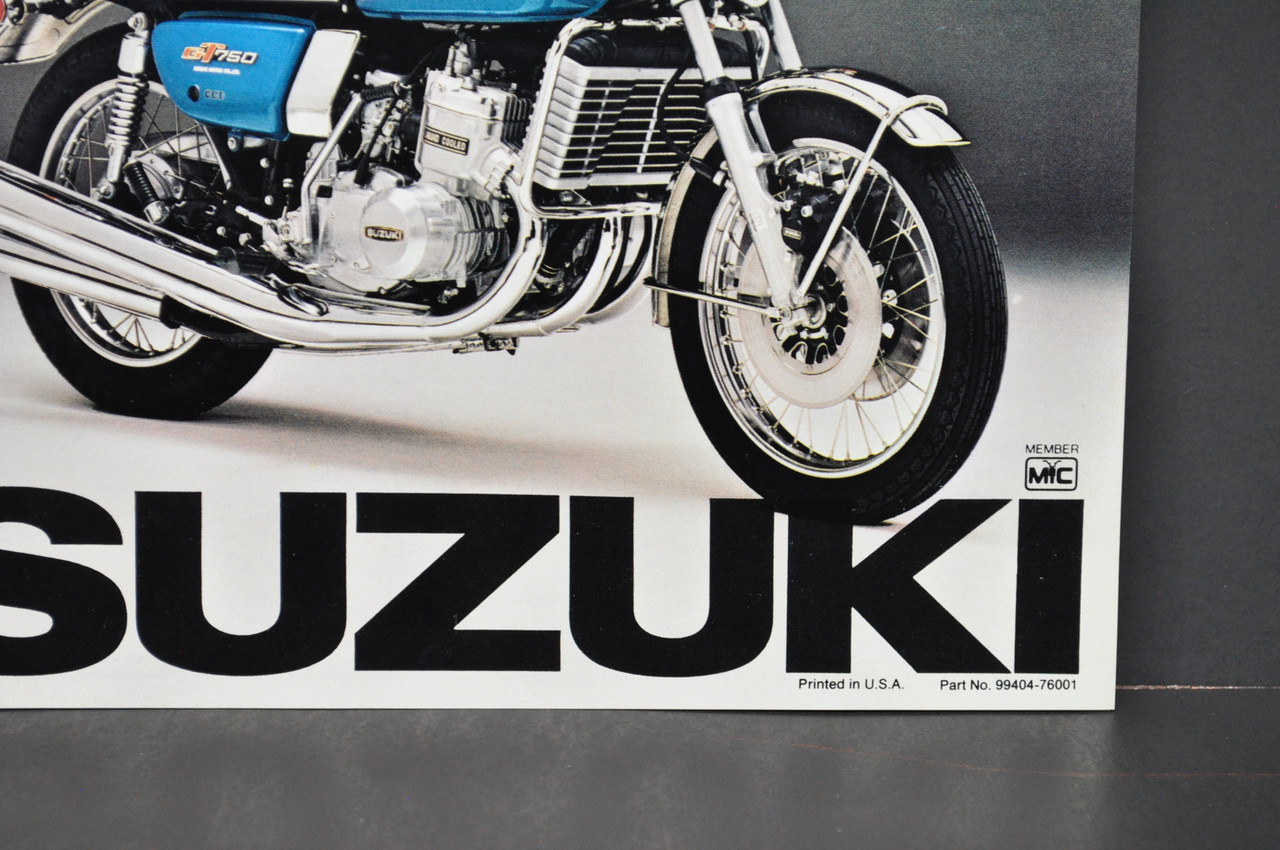 Vintage NOS 1976 Suzuki GT750 LeMans GT550 Indy Brochure Dealer Specs OEM