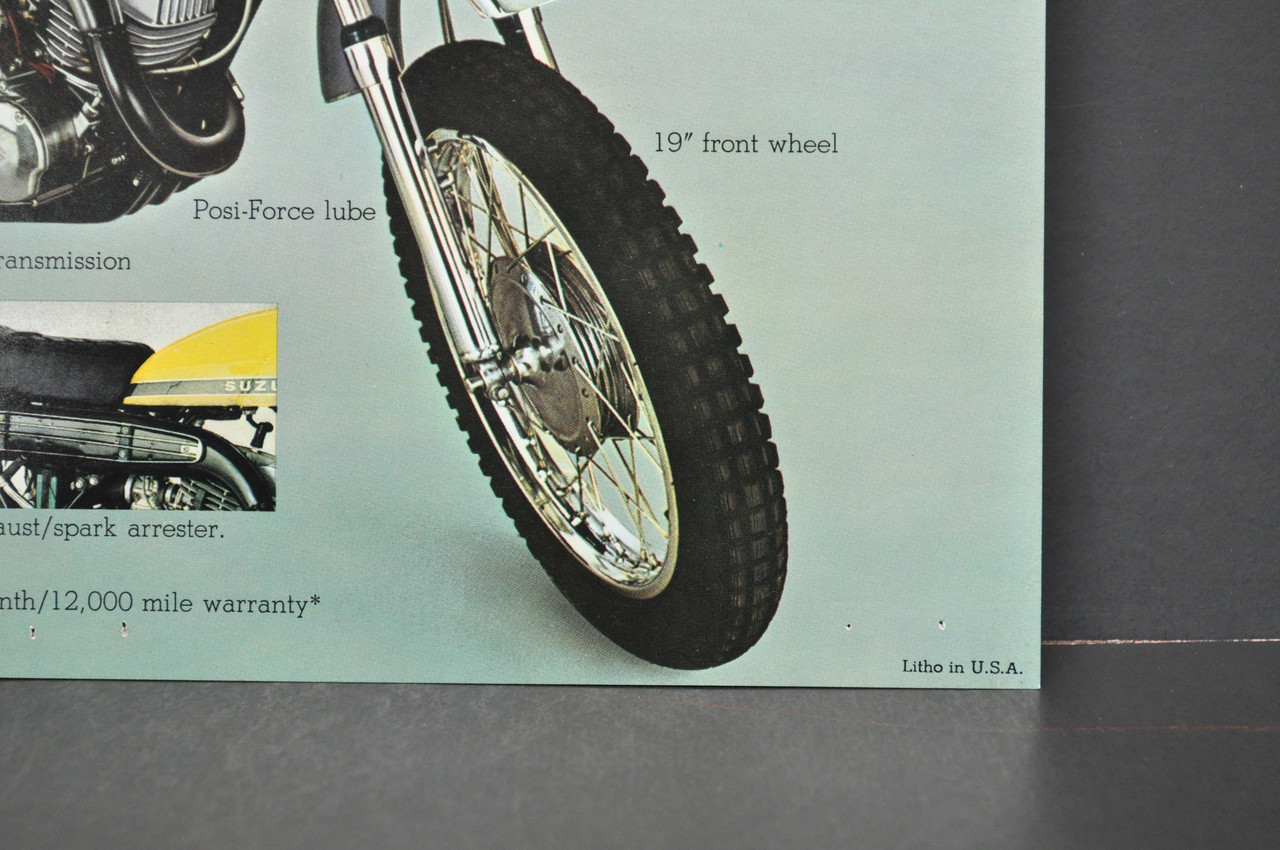 Vintage NOS 1970 Suzuki TS250 II Savage TC120 II Cat Brochure Dealer Stamps OEM