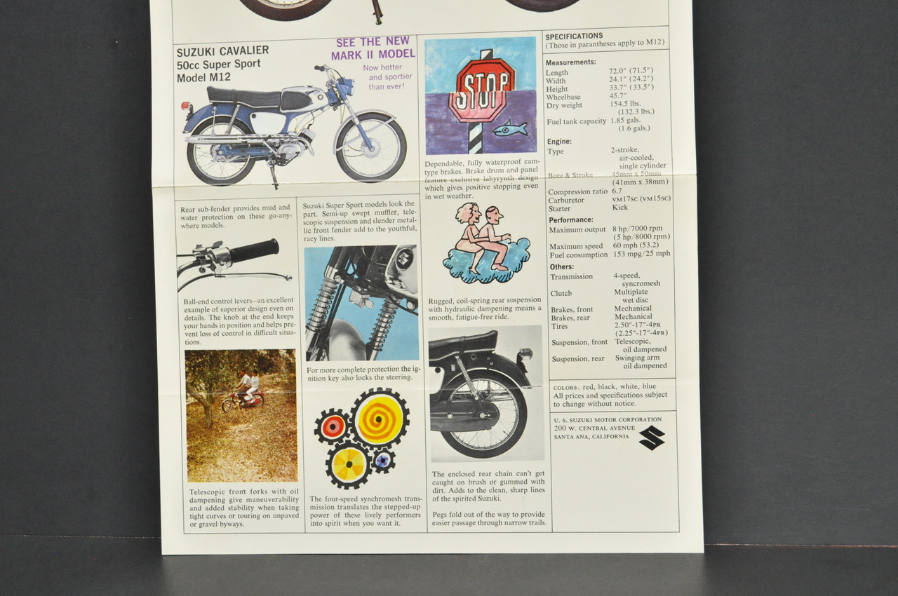 VTG NOS 1960s Suzuki Challenger K11 Cavalier M12 Sales Brochure Dealer Specs