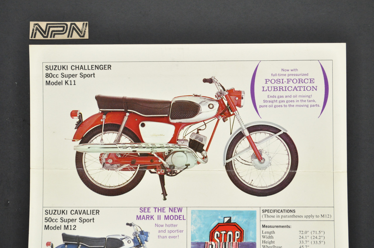 VTG NOS 1960s Suzuki Challenger K11 Cavalier M12 Sales Brochure Dealer Specs