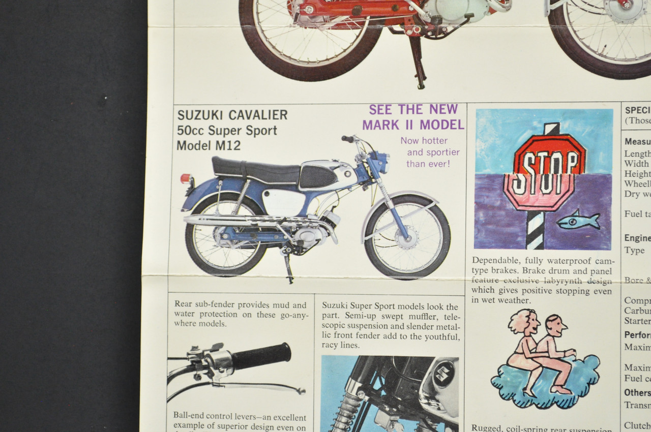 VTG NOS 1960s Suzuki Challenger K11 Cavalier M12 Sales Brochure Dealer Specs