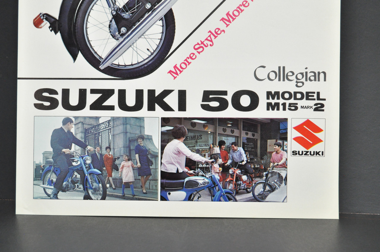 VTG NOS 1966 Suzuki 50 Collegian M15 Mark II Brochure Motorcycle Dealer Specs