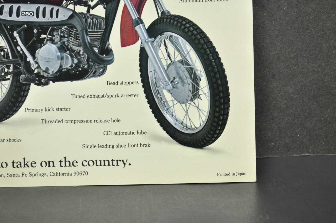 Vintage NOS 1973 Suzuki TM250 K Champion TS250 K Savage Brochure Dealer Specs